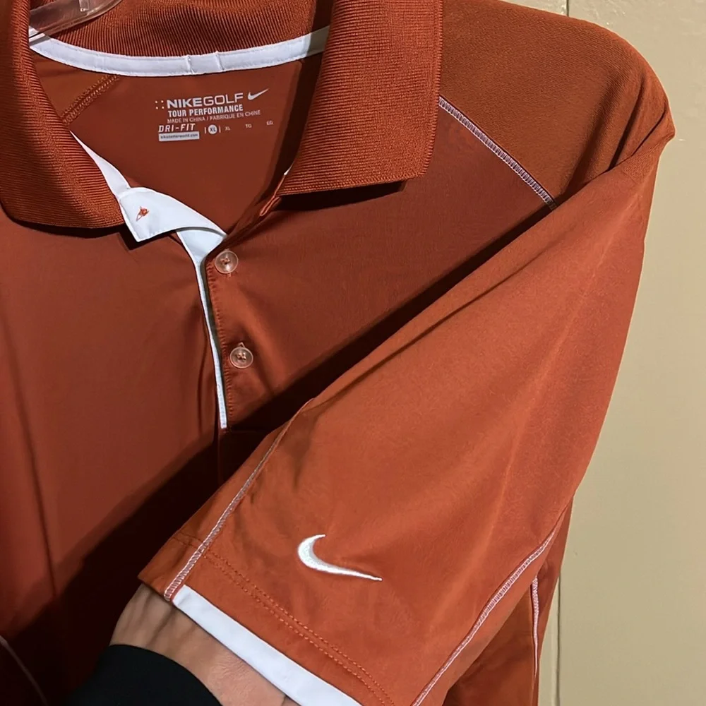 Nike Golf Dri-Fit XL Polo Burnt Orange Short Sleeve Shirt Activewear Casual Gorp